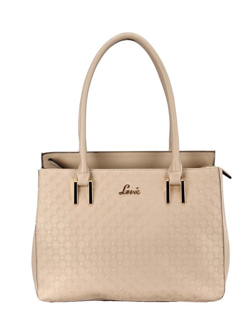 beige leatherette regular handbag - 14503474 - Very Small Image - 1