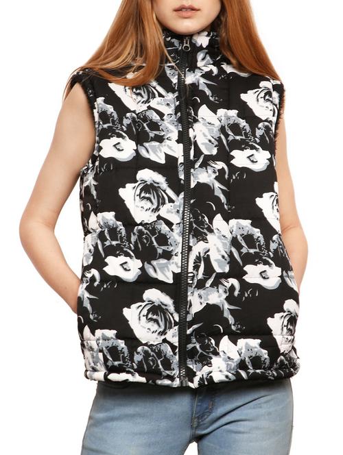 black printed crepe jacket - 14503907 - Very Small Image - 1