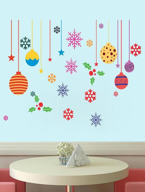 Creatick Studio Christmas Candy , Snow Wall Sticker Standard Size - 58 CM X 83 CM Color - Multicolor - 14503935 - Standard Image - 1
