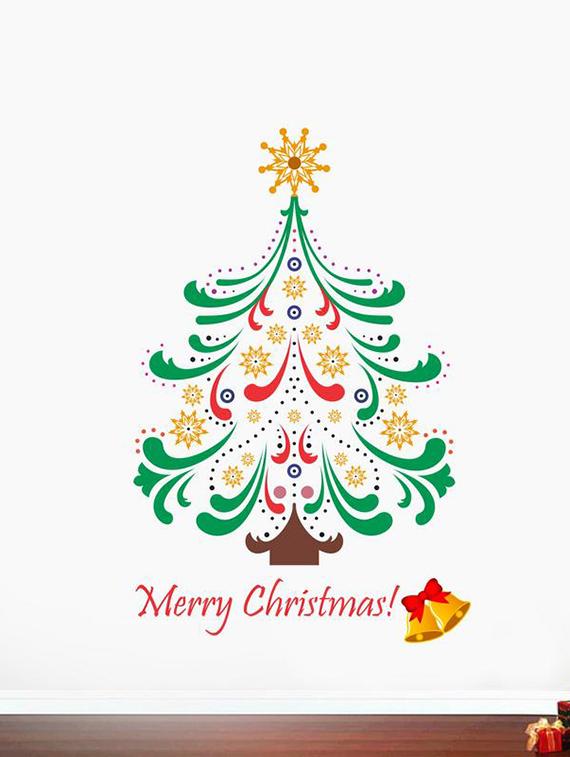 Creatick Studio Merry Christmas Tree Colourful Wall Sticker Standard Size - 84 CM X 60 CM Color - Multicolor - 14503940 - Zoom Image - 1