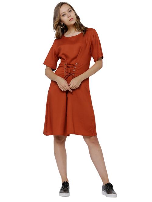 Eyelet lace up detail dress - 14504005 - Very Small Image - 1