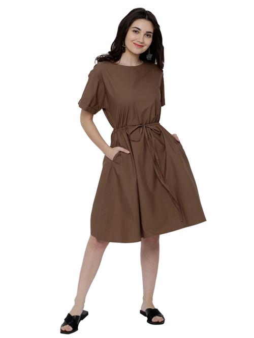 Draw-string waist belted dress - 14504020 - Very Small Image - 1