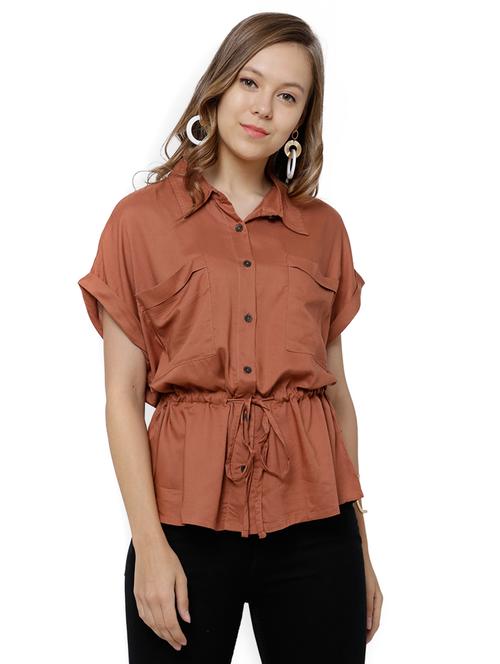 Patch pocket draw-string waist shirt - 14504032 - Very Small Image - 1