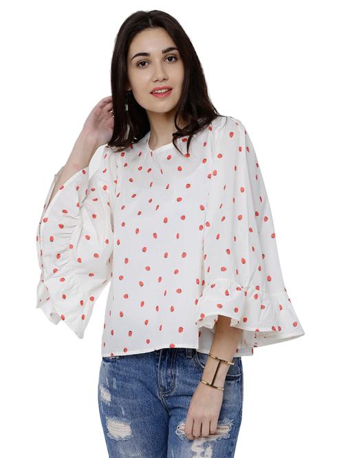 White printed top - 14504052 - Very Small Image - 1