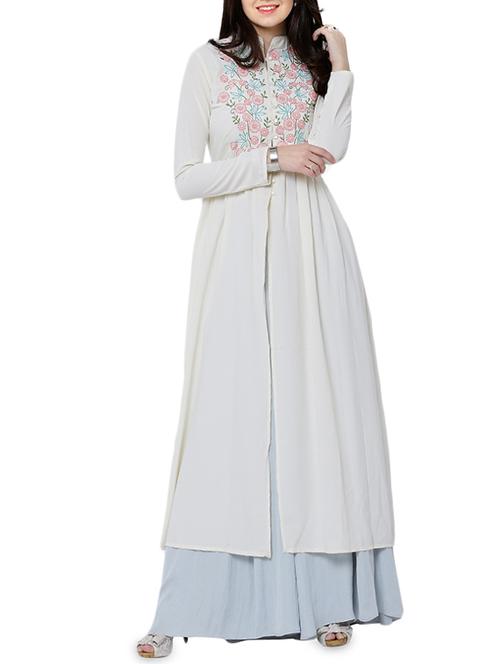 white high slit kurta - 14504080 - Very Small Image - 1