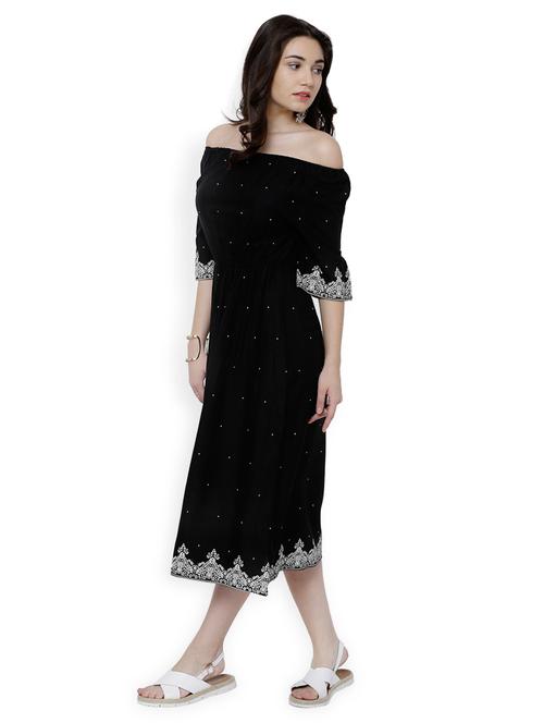 black off shoulder dress - 14504110 - Very Small Image - 1