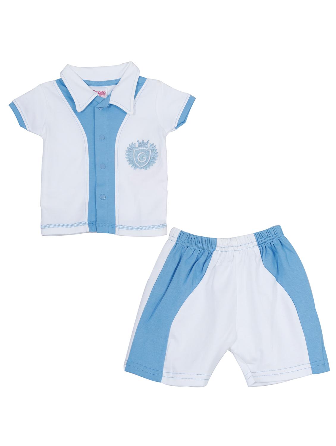 blue cotton shorts set - 14504296 - Zoom Image - 1
