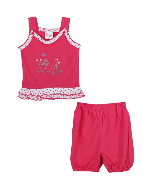 pink cotton shorts set - 14504321 - Standard Image - 1
