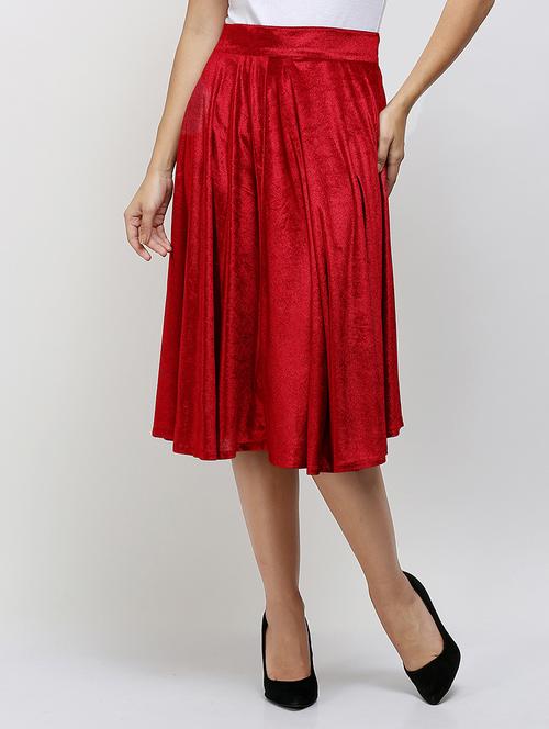 red velvet flared skirts - 14504418 - Standard Image - 1