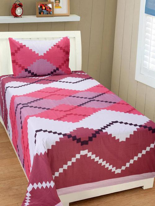 Geometric Print cotton single bedsheet - 14504428 - Very Small Image - 1