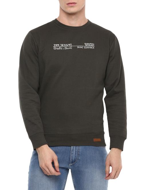brown cotton chest print sweatshirt - 14504462 - Standard Image - 1