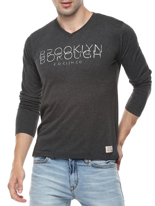 grey cotton chest print tshirt - 14504470 - Standard Image - 1