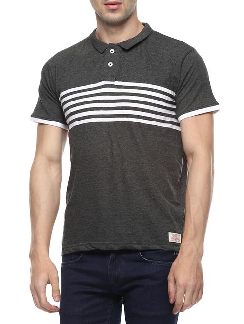grey cotton collared t-shirt - 14504504 - Very Small Image - 1
