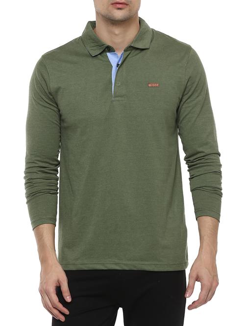 olive green cotton t-shirt - 14504527 - Very Small Image - 1