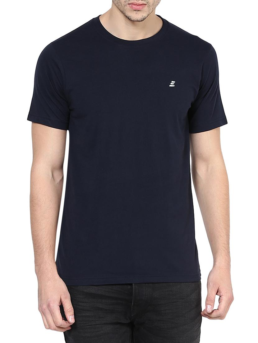 navy blue cotton t-shirt - 14504549 - Zoom Image - 1