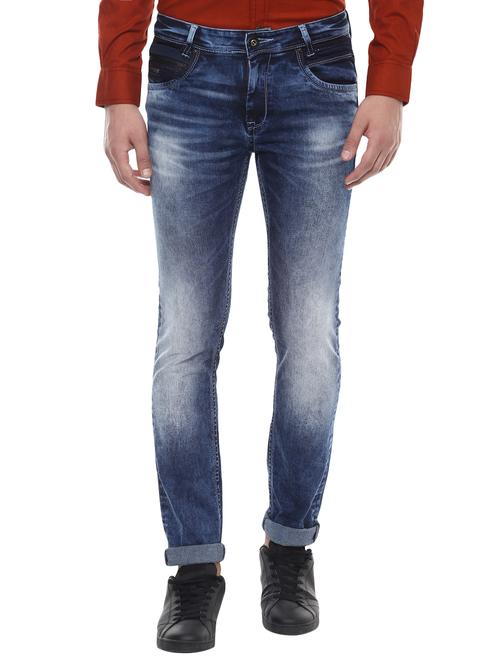 blue cotton washed jeans - 14504569 - Standard Image - 1