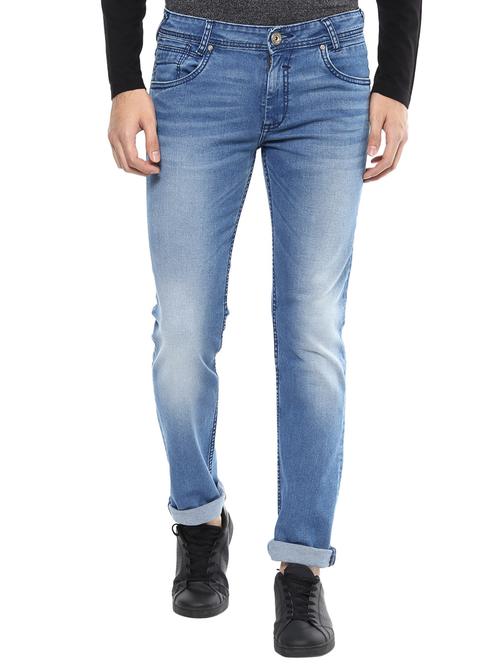 blue cotton washed jeans - 14504577 - Very Small Image - 1