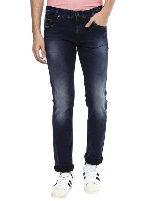 blue cotton washed jeans - 14504600 - Very Small Image - 1