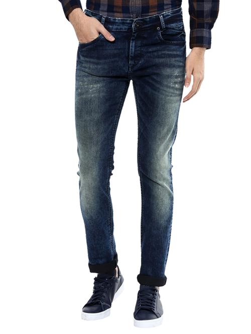 blue cotton washed jeans - 14504607 - Very Small Image - 1