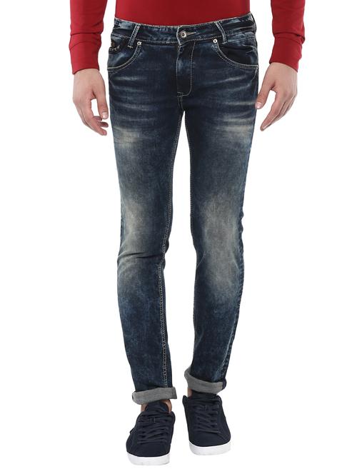 blue cotton washed jeans - 14504615 - Very Small Image - 1