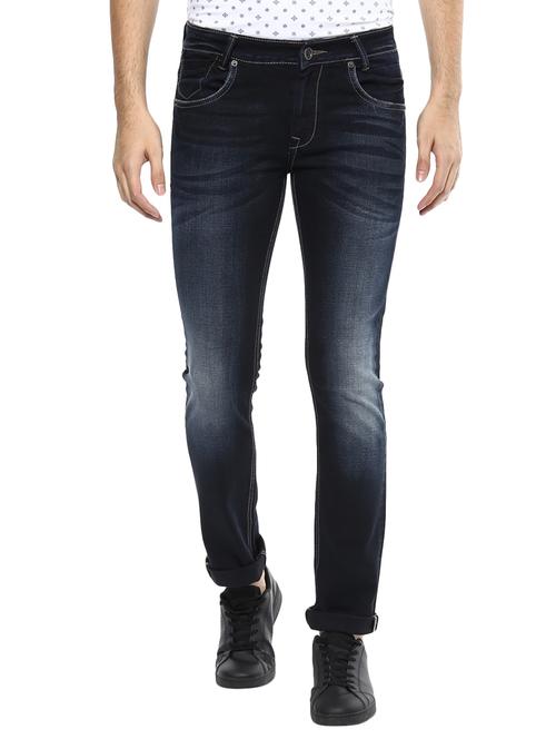 blue cotton washed jeans - 14504617 - Very Small Image - 1