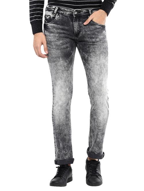 black cotton washed jeans - 14504619 - Very Small Image - 1