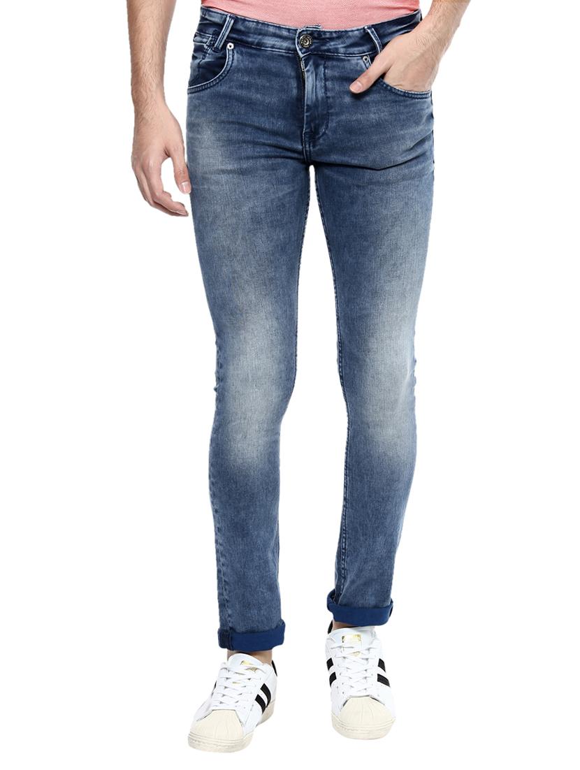 blue cotton washed jeans - 14504638 - Zoom Image - 1
