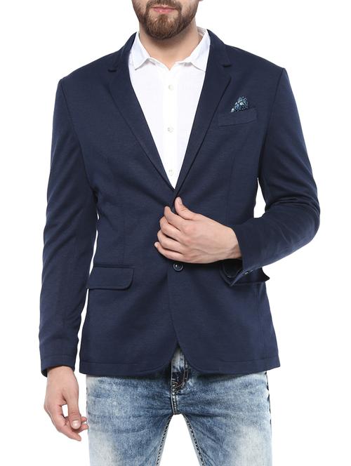 blue cotton casual blazer - 14504641 - Standard Image - 1