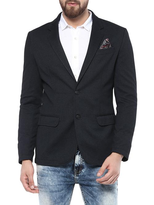 blue cotton casual blazer - 14504645 - Very Small Image - 1