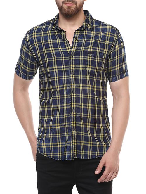 blue cotton casual shirt - 14504662 - Very Small Image - 1