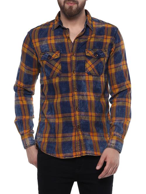 blue cotton casual shirt - 14504664 - Very Small Image - 1