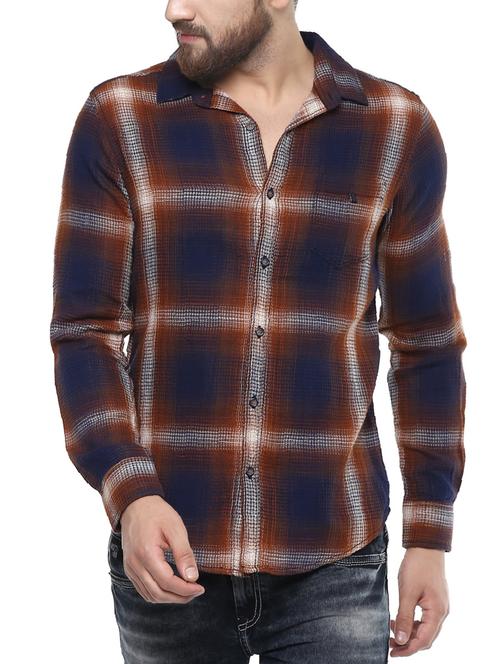 brown cotton casual shirt - 14504686 - Standard Image - 1