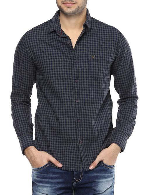 grey cotton casual shirt - 14504692 - Standard Image - 1