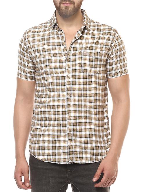 beige cotton casual shirt - 14504709 - Standard Image - 1
