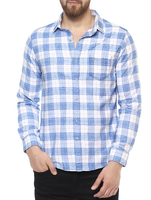 blue cotton casual shirt - 14504711 - Standard Image - 1