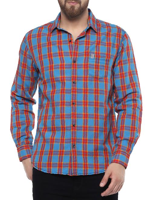 blue cotton casual shirt - 14504724 - Standard Image - 1