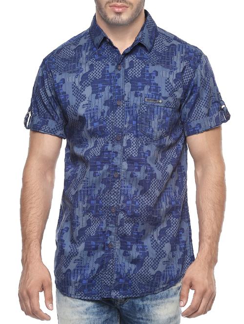 blue cotton casual shirt - 14504740 - Standard Image - 1