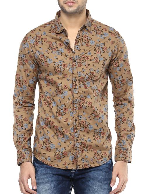 beige cotton casual shirt - 14504757 - Very Small Image - 1