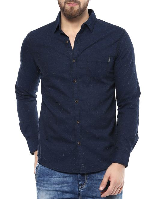 blue cotton casual shirt - 14504775 - Standard Image - 1