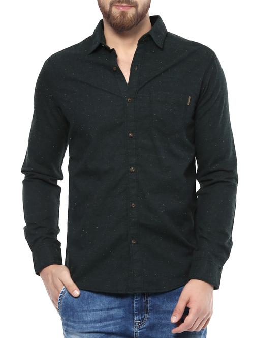 black cotton casual shirt - 14504776 - Standard Image - 1
