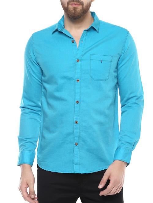 light blue cotton casual shirt - 14504782 - Standard Image - 1