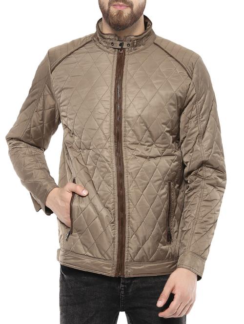 beige polyester casual jacket - 14504786 - Standard Image - 1