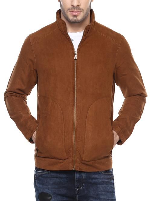brown polyester casual jacket - 14504797 - Very Small Image - 1