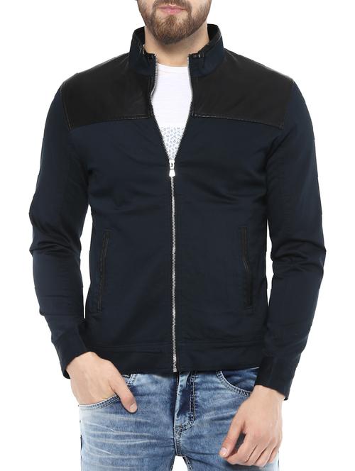 blue cotton casual jacket - 14504808 - Standard Image - 1