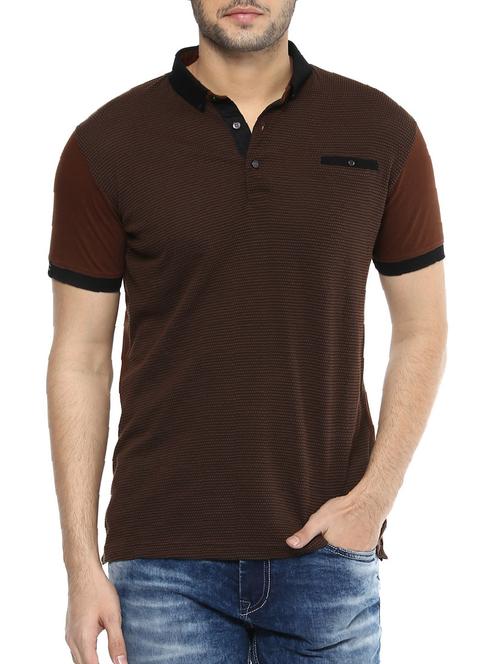 brown cotton t-shirt - 14504826 - Standard Image - 1