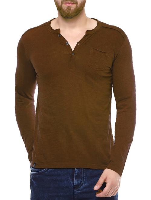 brown cotton t-shirt - 14504849 - Very Small Image - 1