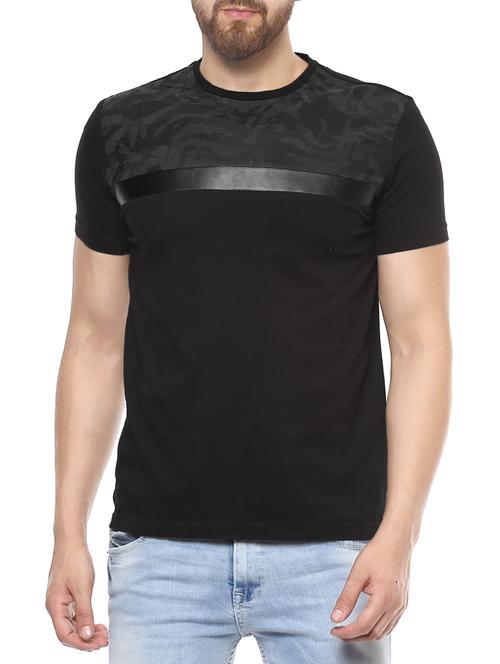 black cotton t-shirt - 14504855 - Standard Image - 1