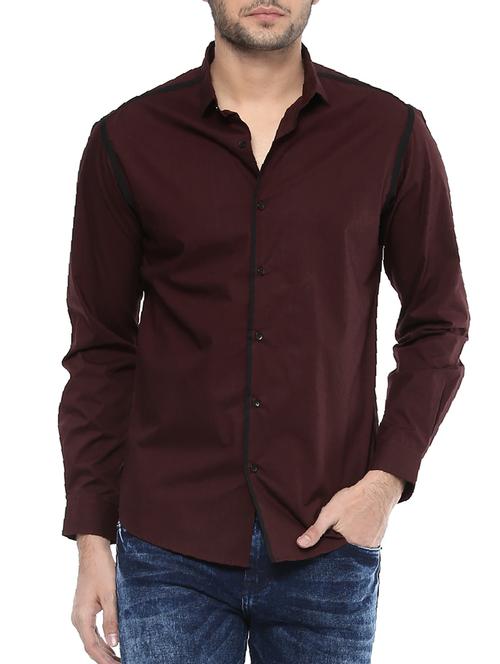 purple cotton casual shirt - 14504917 - Very Small Image - 1