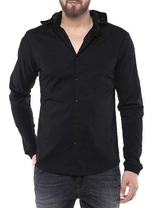 black cotton casual shirt - 14504920 - Standard Image - 1