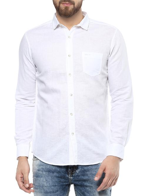 white cotton casual shirt - 14504928 - Standard Image - 1